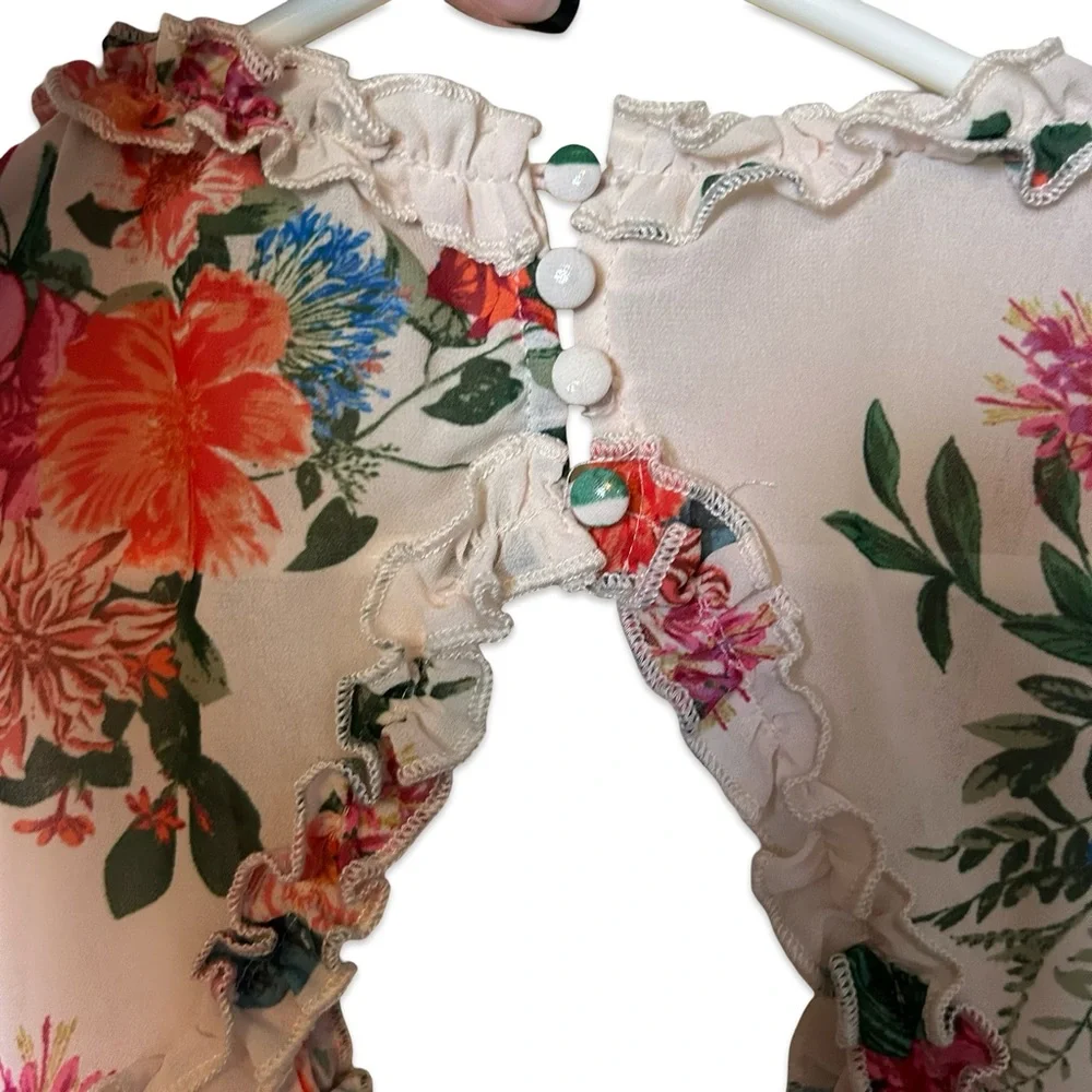 Flying Tomato Floral V-Neck Ruffle Dress - Picture 7 of 7